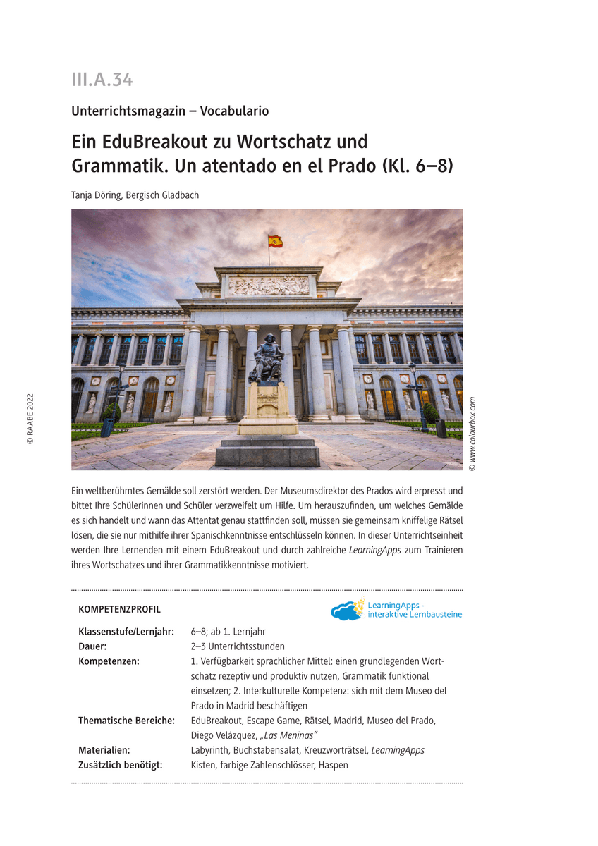 Ein EduBreakout zu Wortschatz und Grammatik