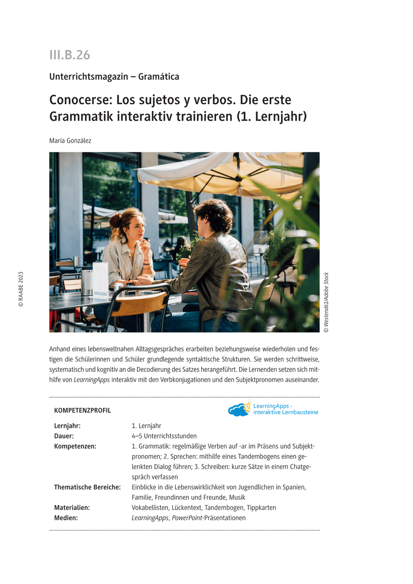 Conocerse: Los sujetos y verbos