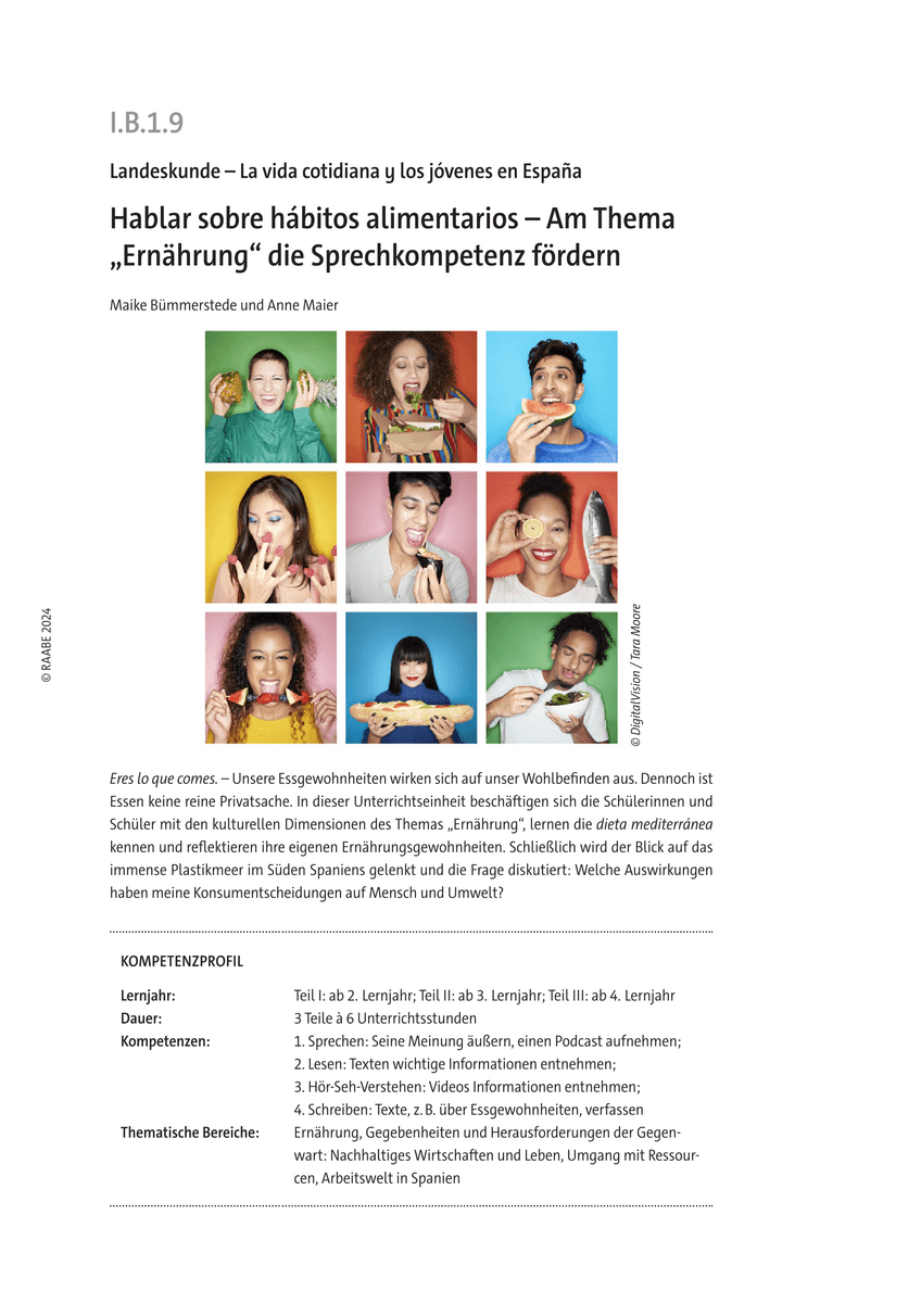 Hablar sobre hábitos alimentarios