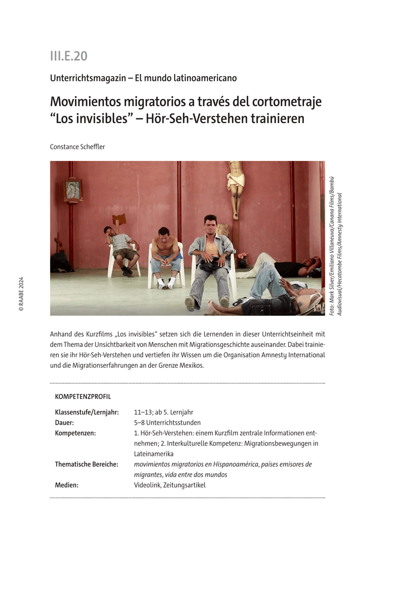 Movimientos migratorios a través del cortometraje “Los invisibles”