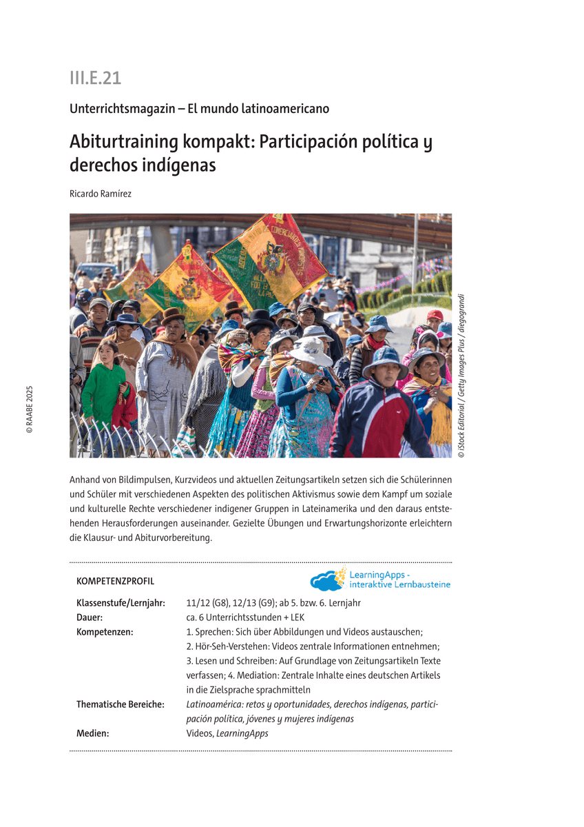 Abiturtraining kompakt: Participación política y derechos indígenas