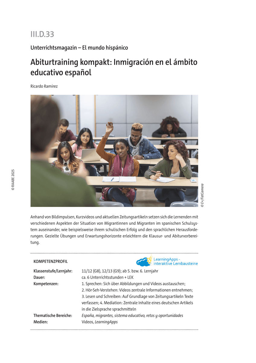 Abiturtraining kompakt: Inmigración en el ámbito educativo español