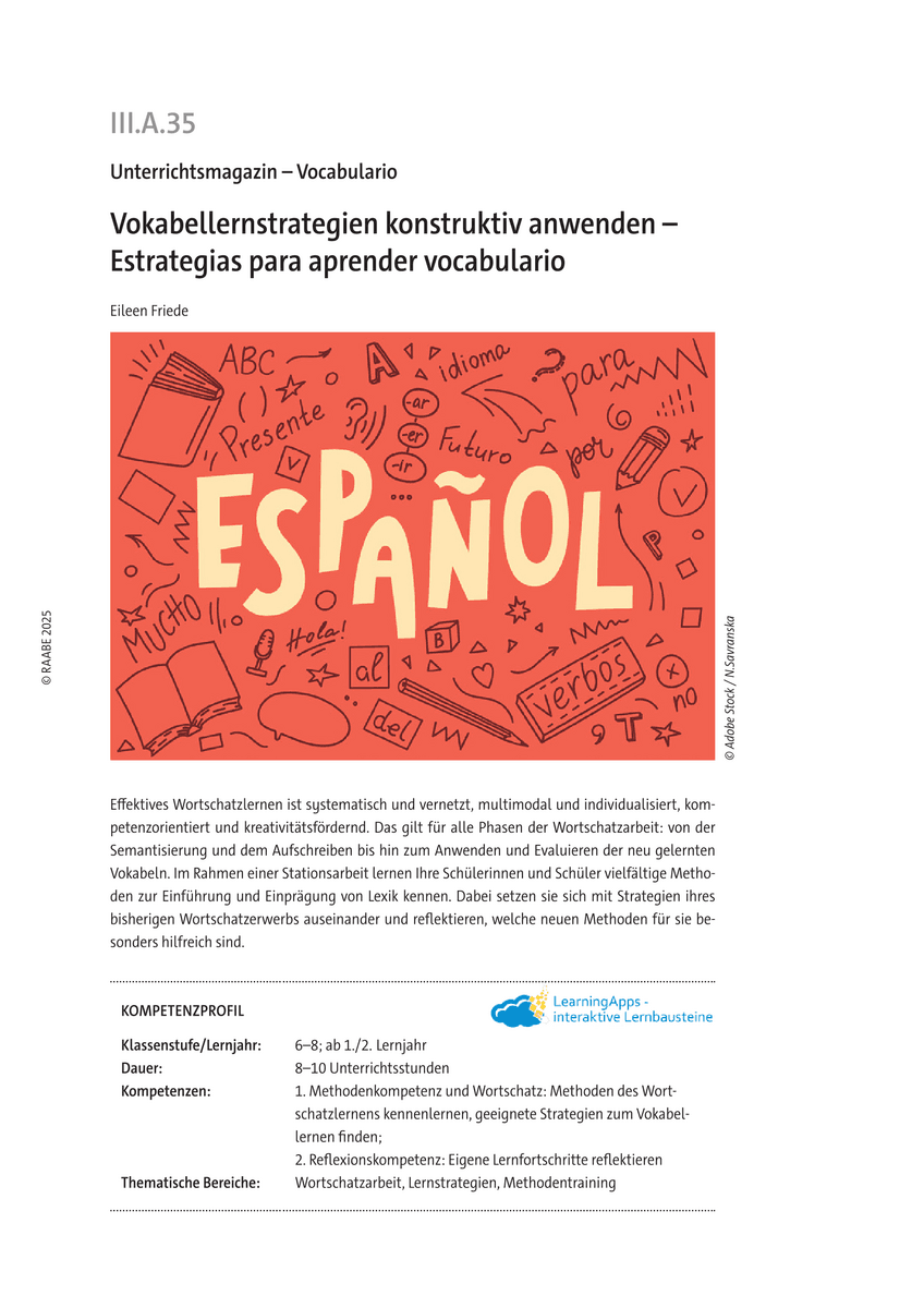 Vokabellernstrategien konstruktiv anwenden