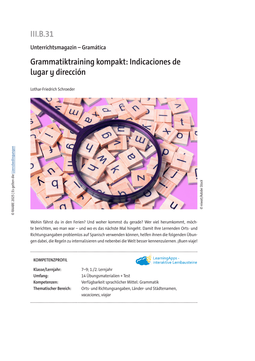 Grammatiktraining kompakt: Indicaciones de lugar y dirección