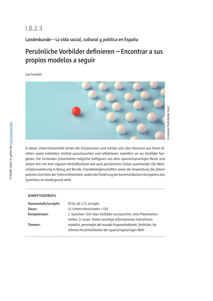 Persönliche Vorbilder definieren