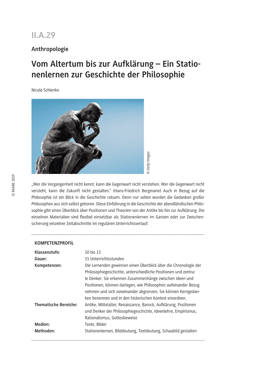 Vom Altertum bis zur Aufklärung