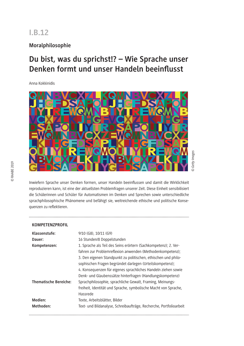 Du bist, was du sprichst!?