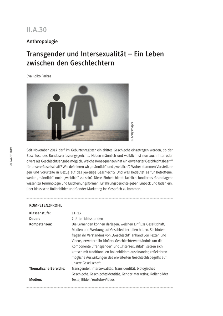 Transgender und Intersexualität