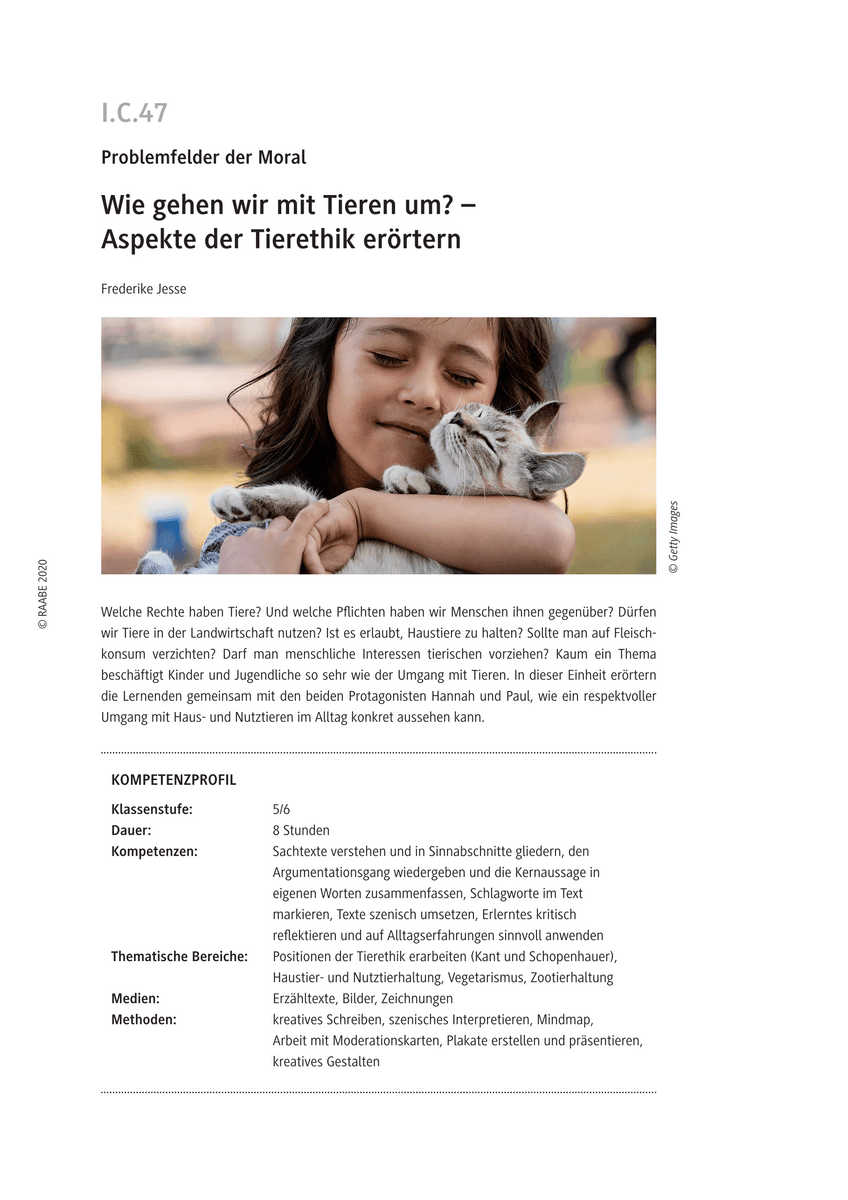 Wie gehen wir mit Tieren um?