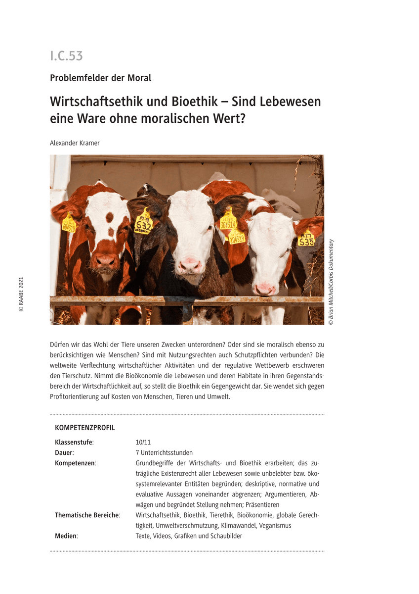 Wirtschaftsethik und Bioethik