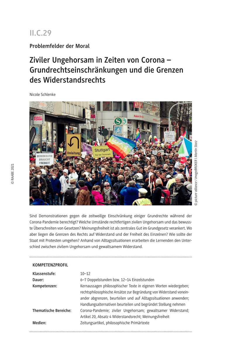 Ziviler Ungehorsam in Zeiten von Corona