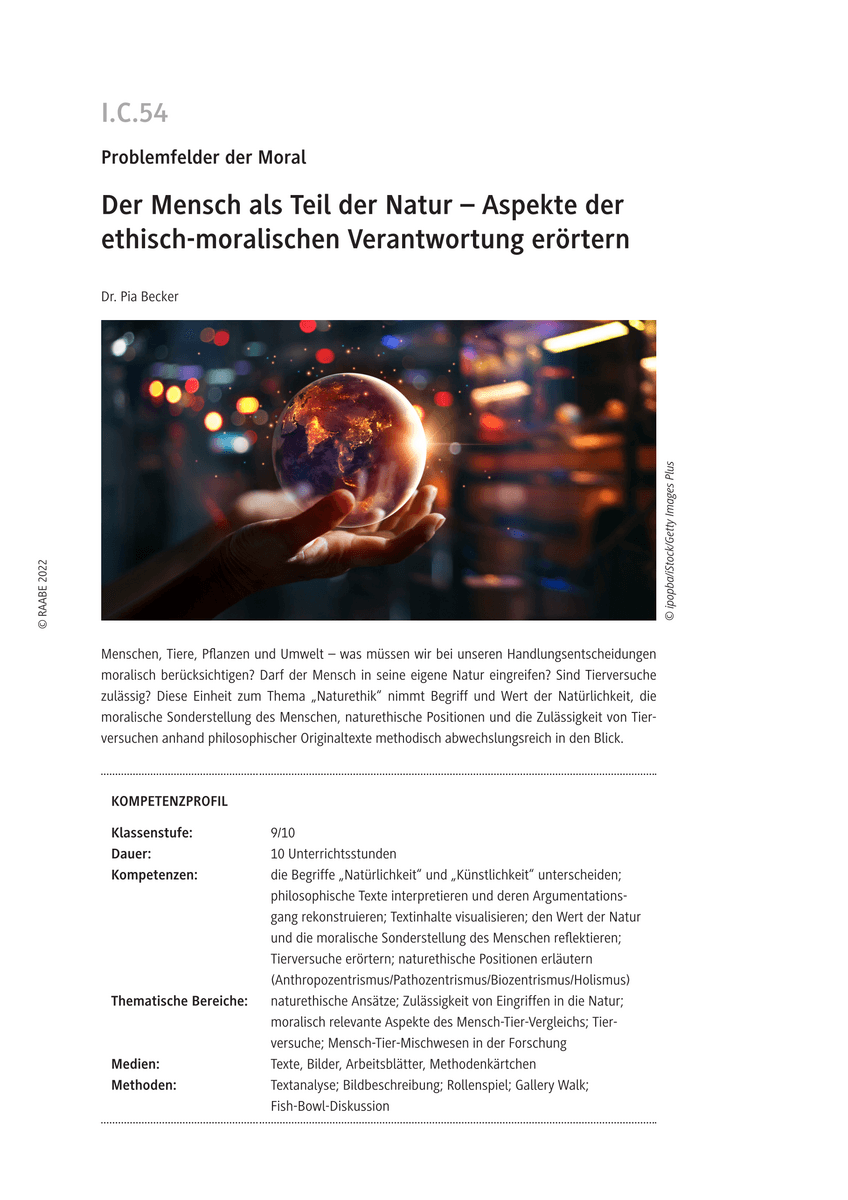 Der Mensch als Teil der Natur