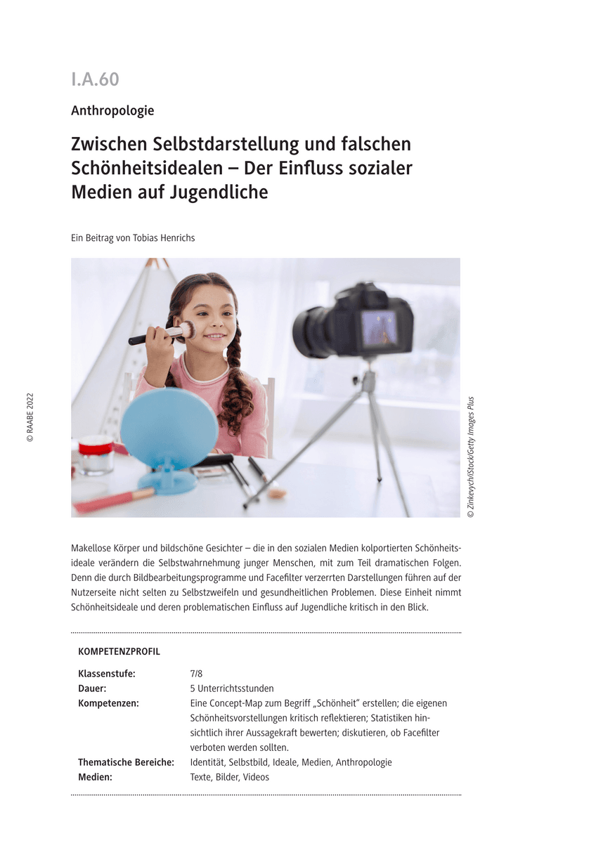 Zwischen Selbstdarstellung und falschen Schönheitsidealen