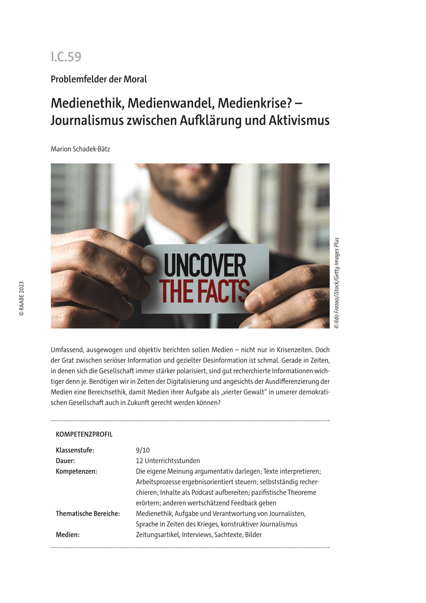 Medienethik, Medienwandel, Medienkrise?