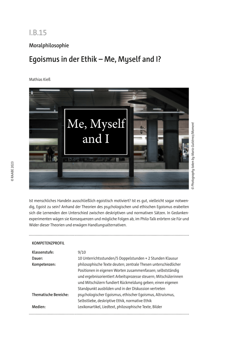 Egoismus in der Ethik