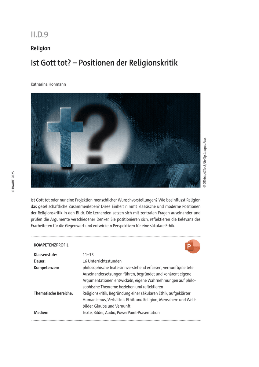Ist Gott tot?