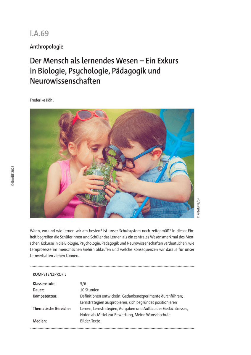 Der Mensch als lernendes Wesen