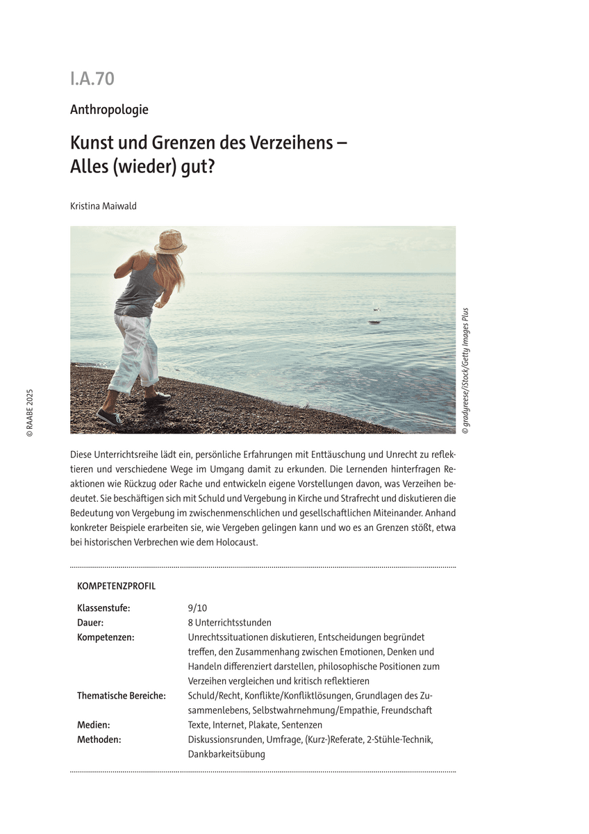 Kunst und Grenzen des Verzeihens