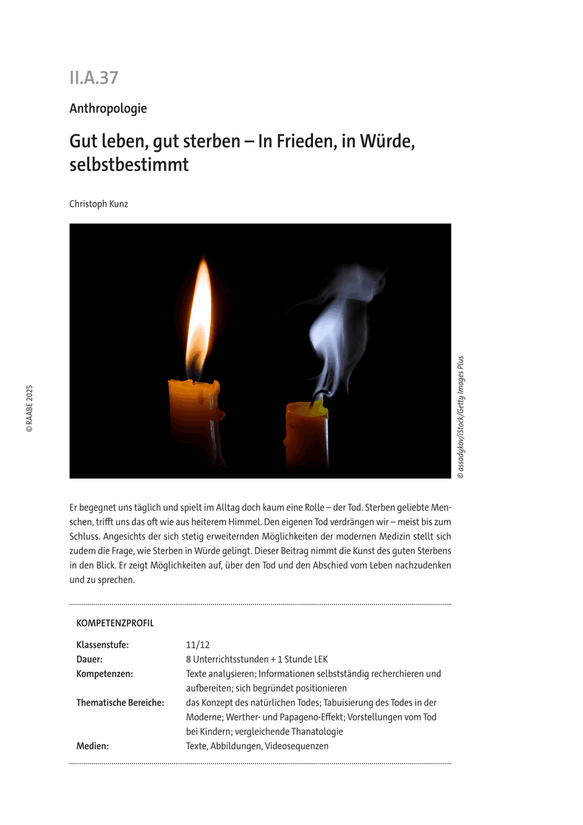 Gut leben, gut sterben