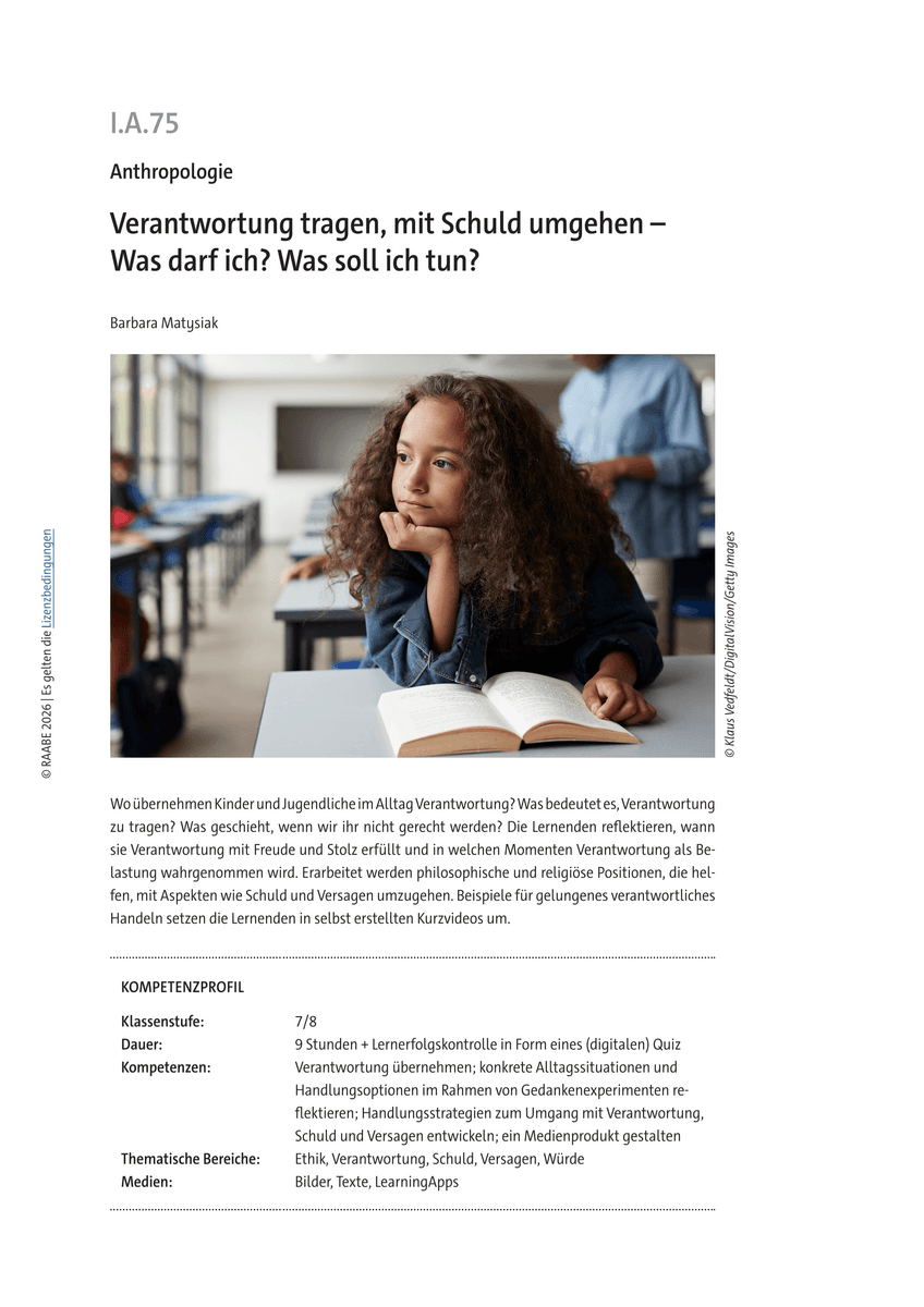 Verantwortung tragen, mit Schuld umgehen