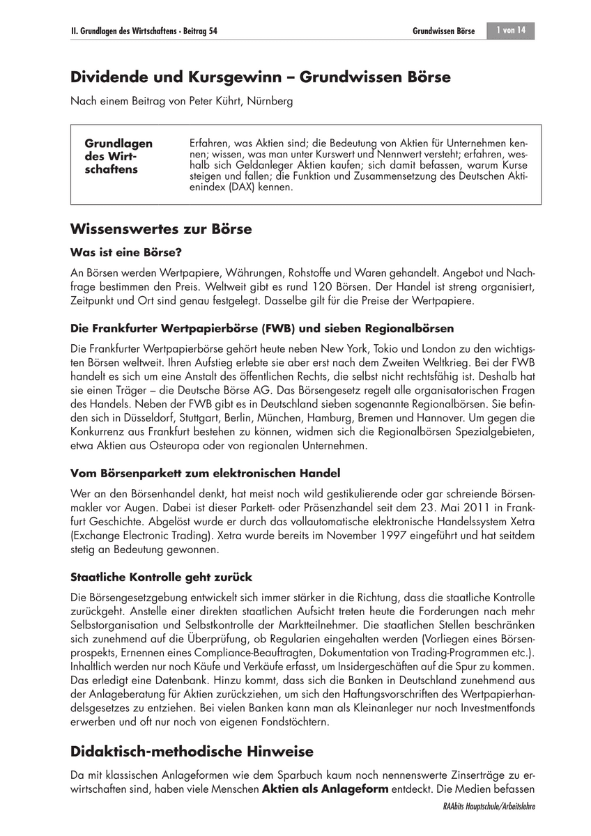 Dividende und Kursgewinn