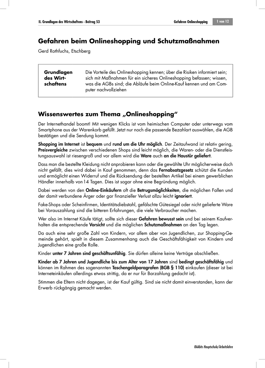 Gefahren beim Onlineshopping und Schutzmaßnahmen