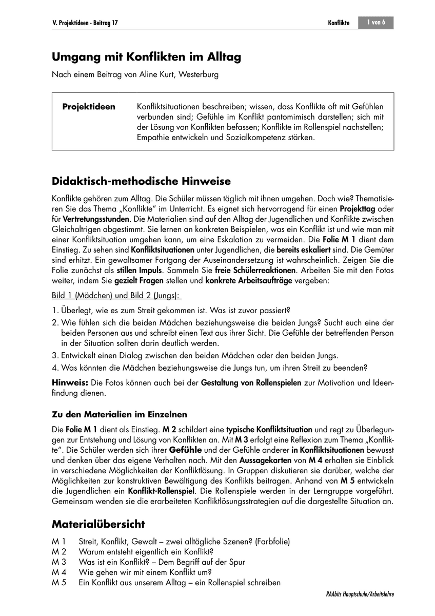 Umgang mit Konflikten im Alltag