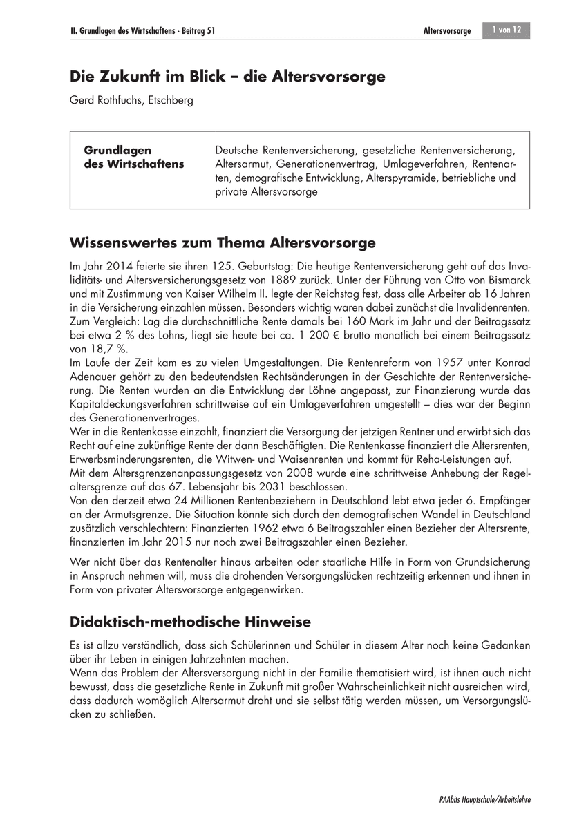 Die Zukunft im Blick