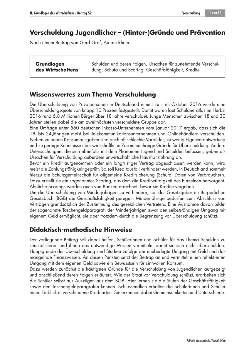 Verschuldung Jugendlicher