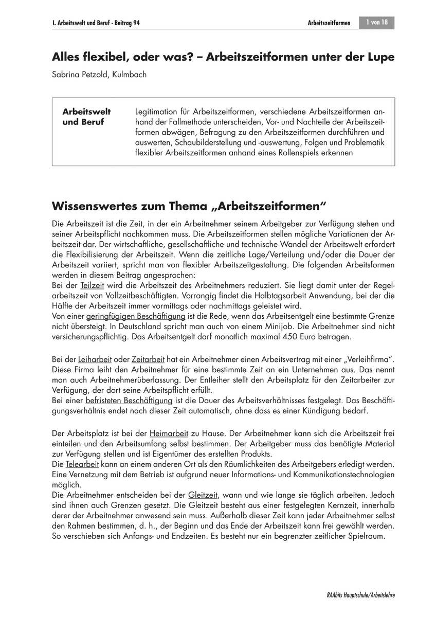 Alles flexibel, oder was?