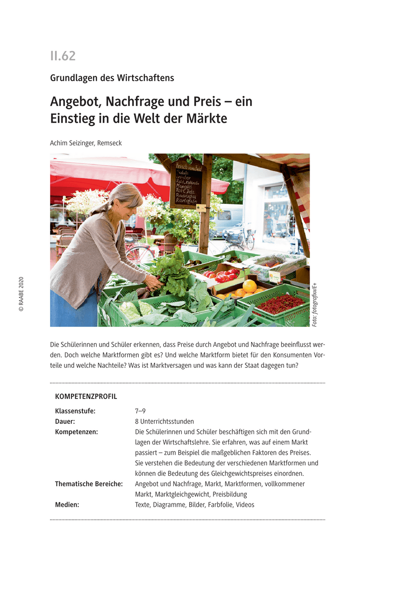 Angebot, Nachfrage und Preis
