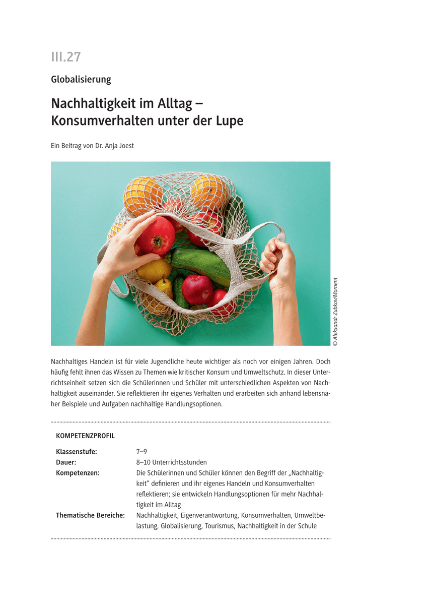 Nachhaltigkeit im Alltag