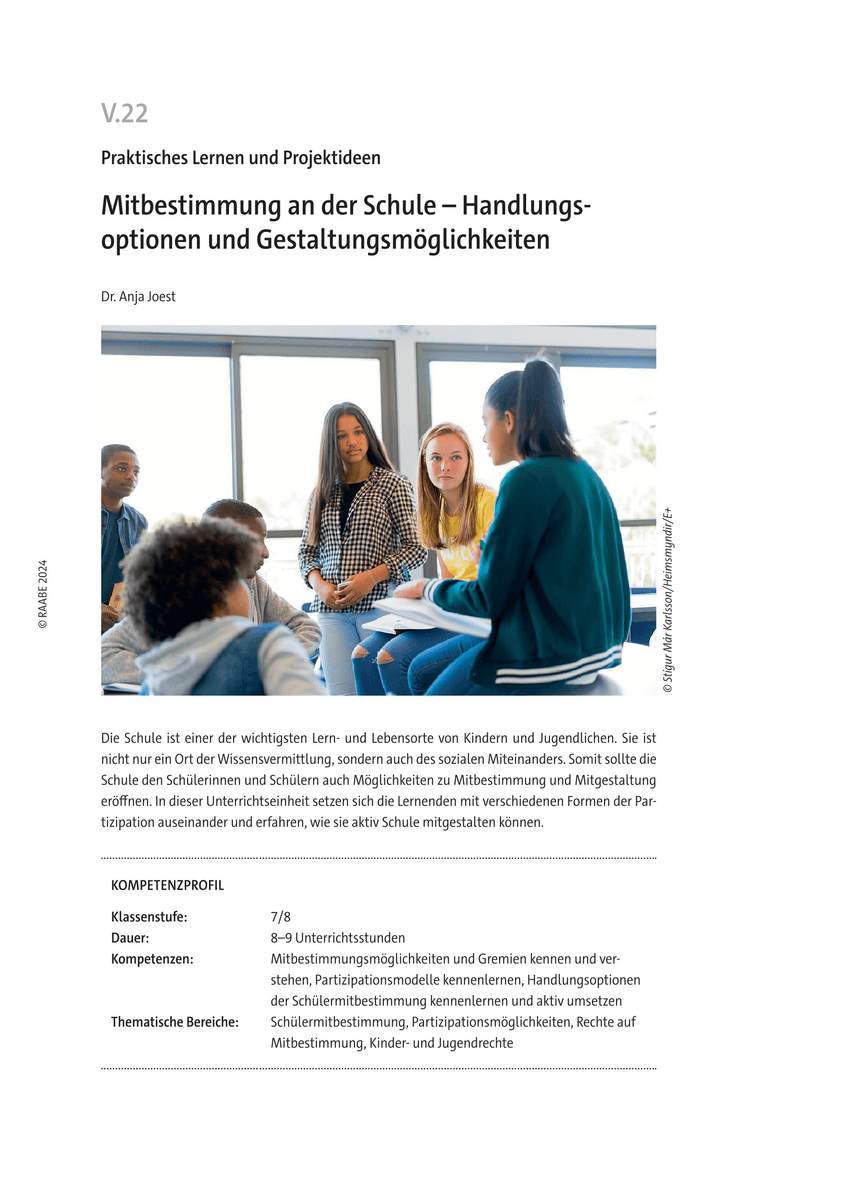 Mitbestimmung an der Schule