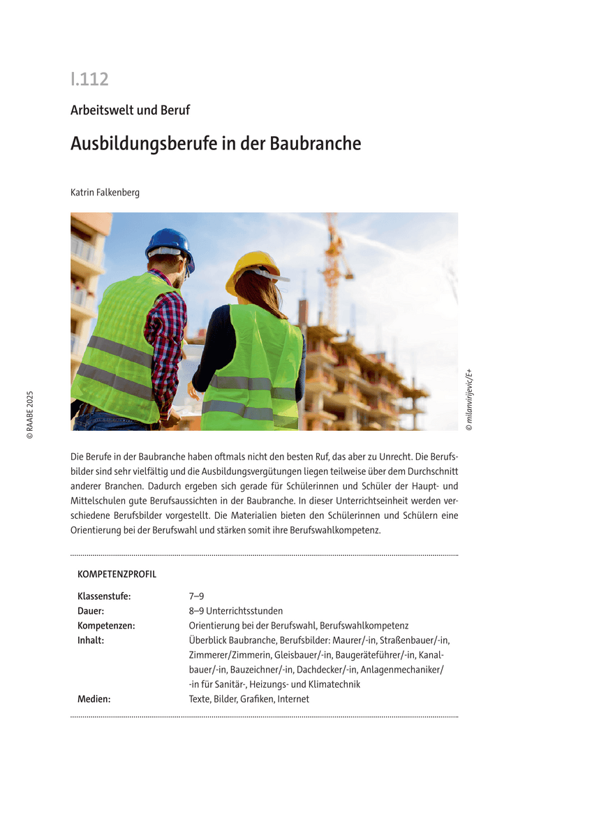 Ausbildungsberufe in der Baubranche