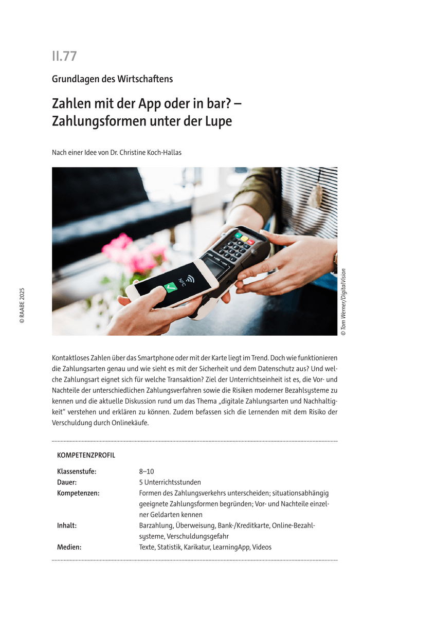 Zahlen mit der App oder in bar?