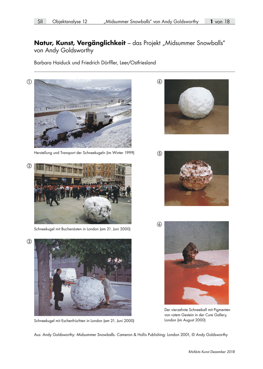Natur, Kunst, Vergänglichkeit