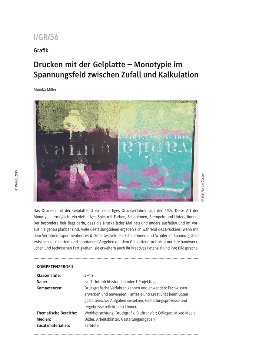 Drucken mit der Gelplatte