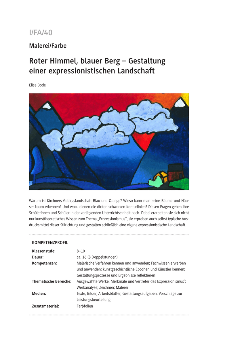 Roter Himmel, blauer Berg