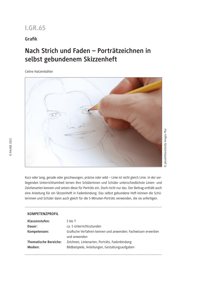 Porträtzeichnen in selbst gebundenem Skizzenheft