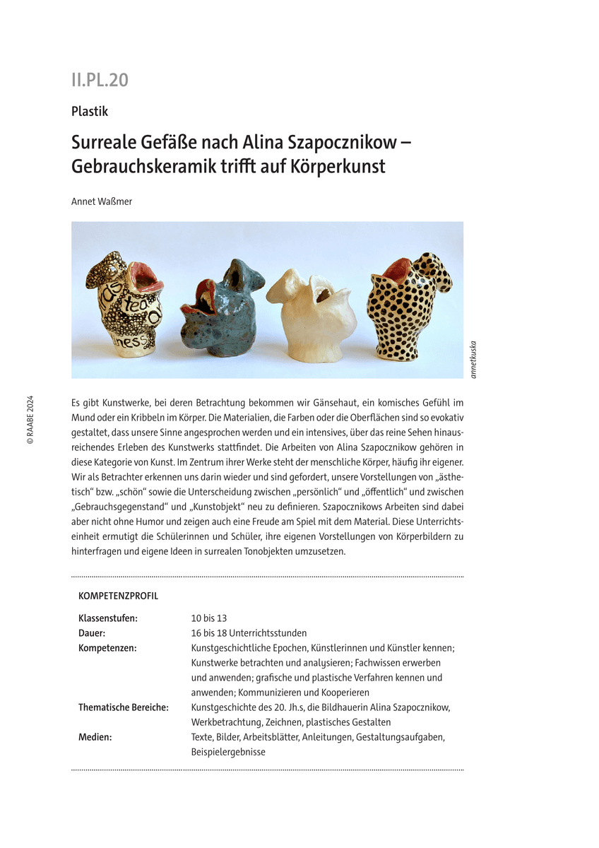 Surreale Gefäße nach Alina Szapocznikow