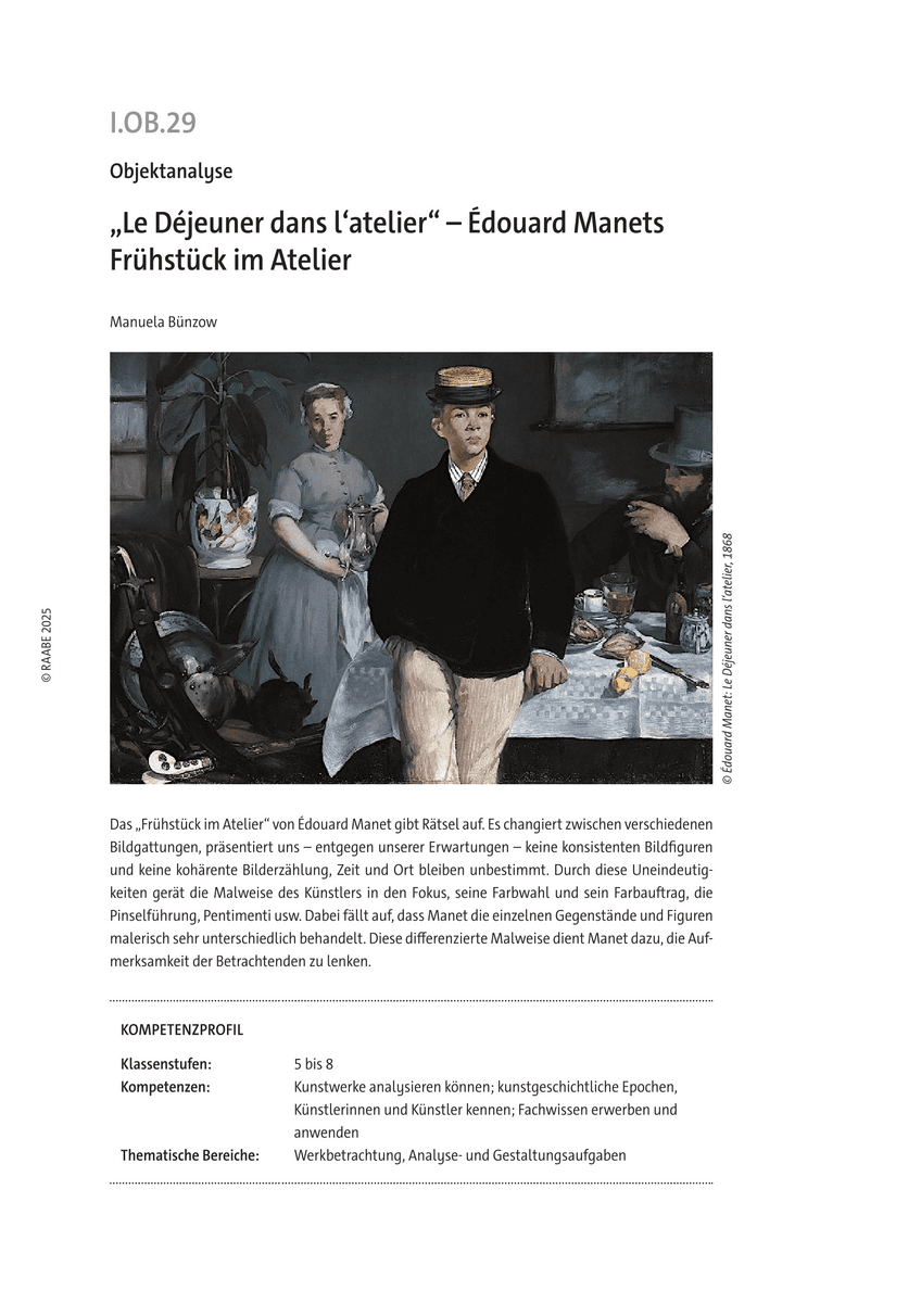 „Le Déjeuner dans l'atelier“