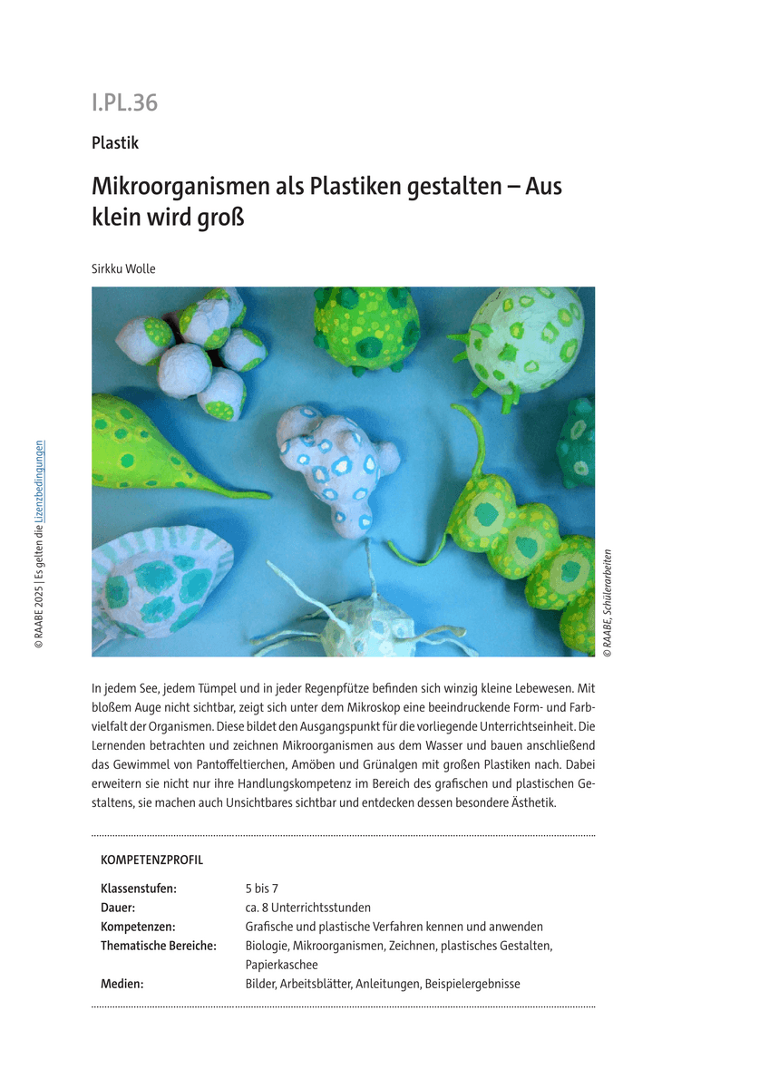 Mikroorganismen als Plastiken gestalten