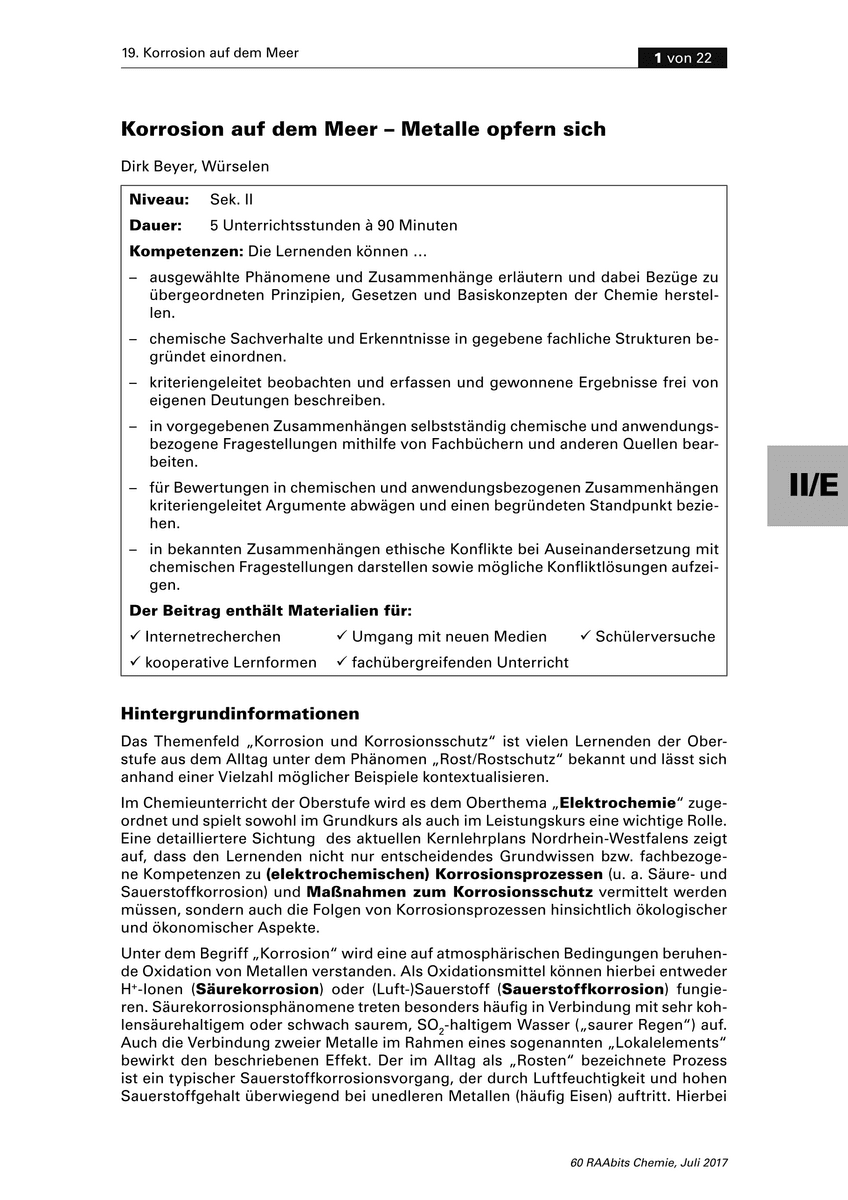 Korrosion auf dem Meer