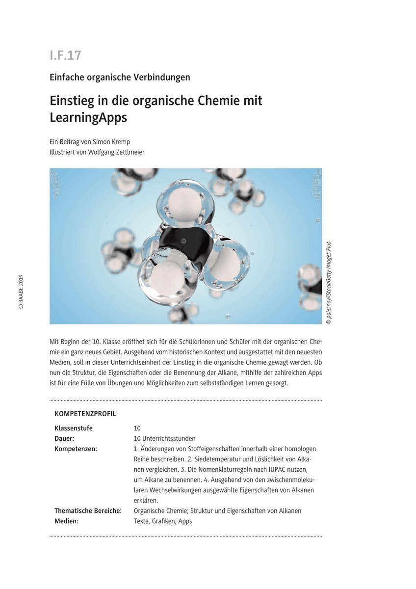 Einstieg in die organische Chemie mit LearningApps