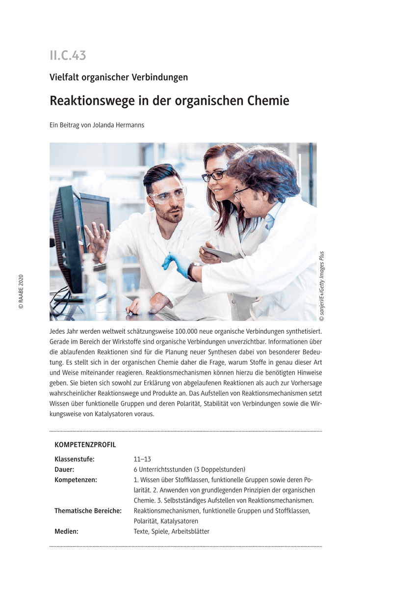 Reaktionswege in der organischen Chemie