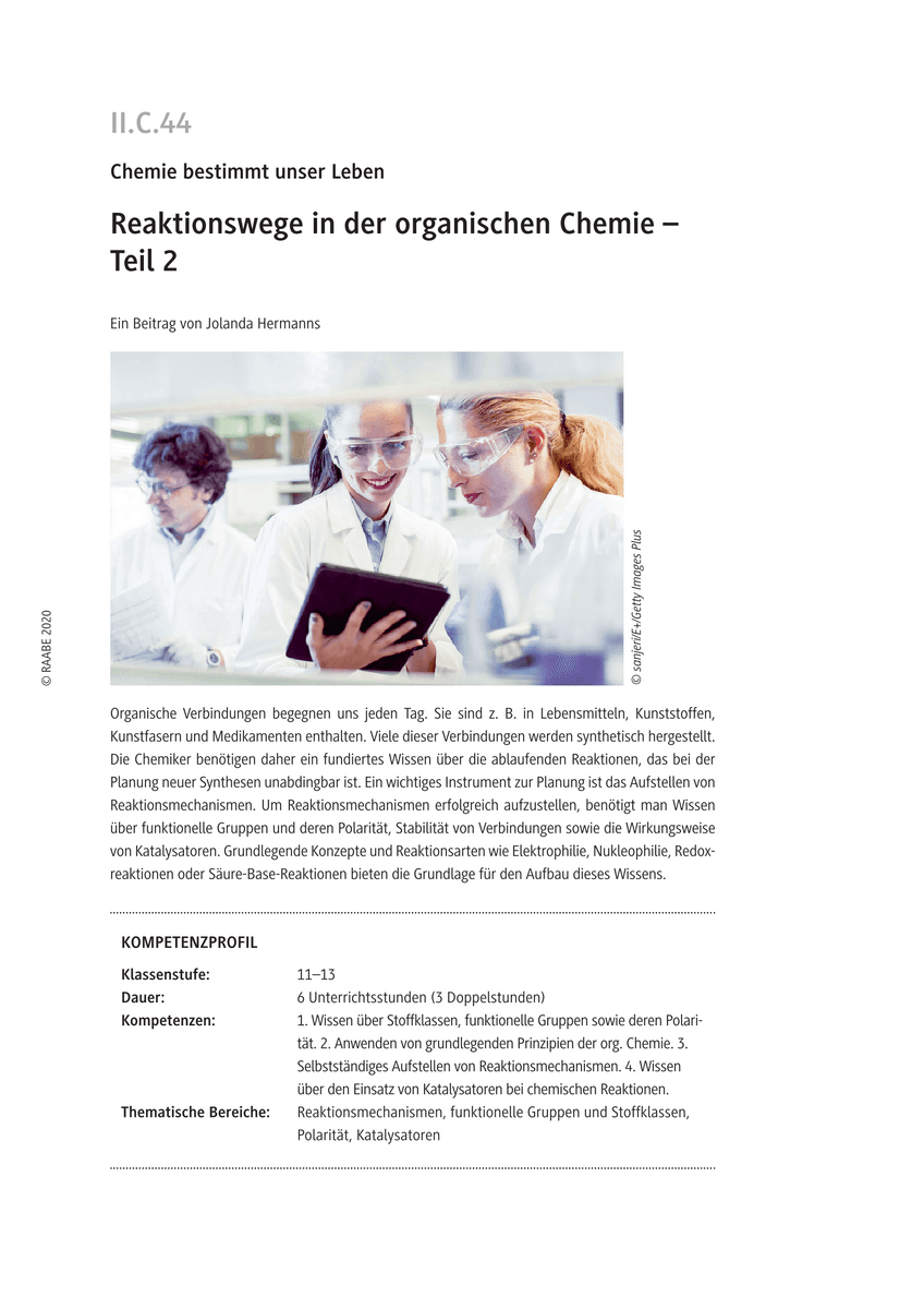 Reaktionswege in der organischen Chemie