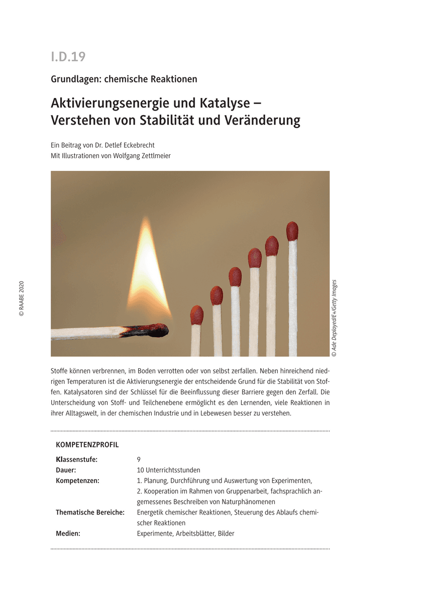 Aktivierungsenergie und Katalyse