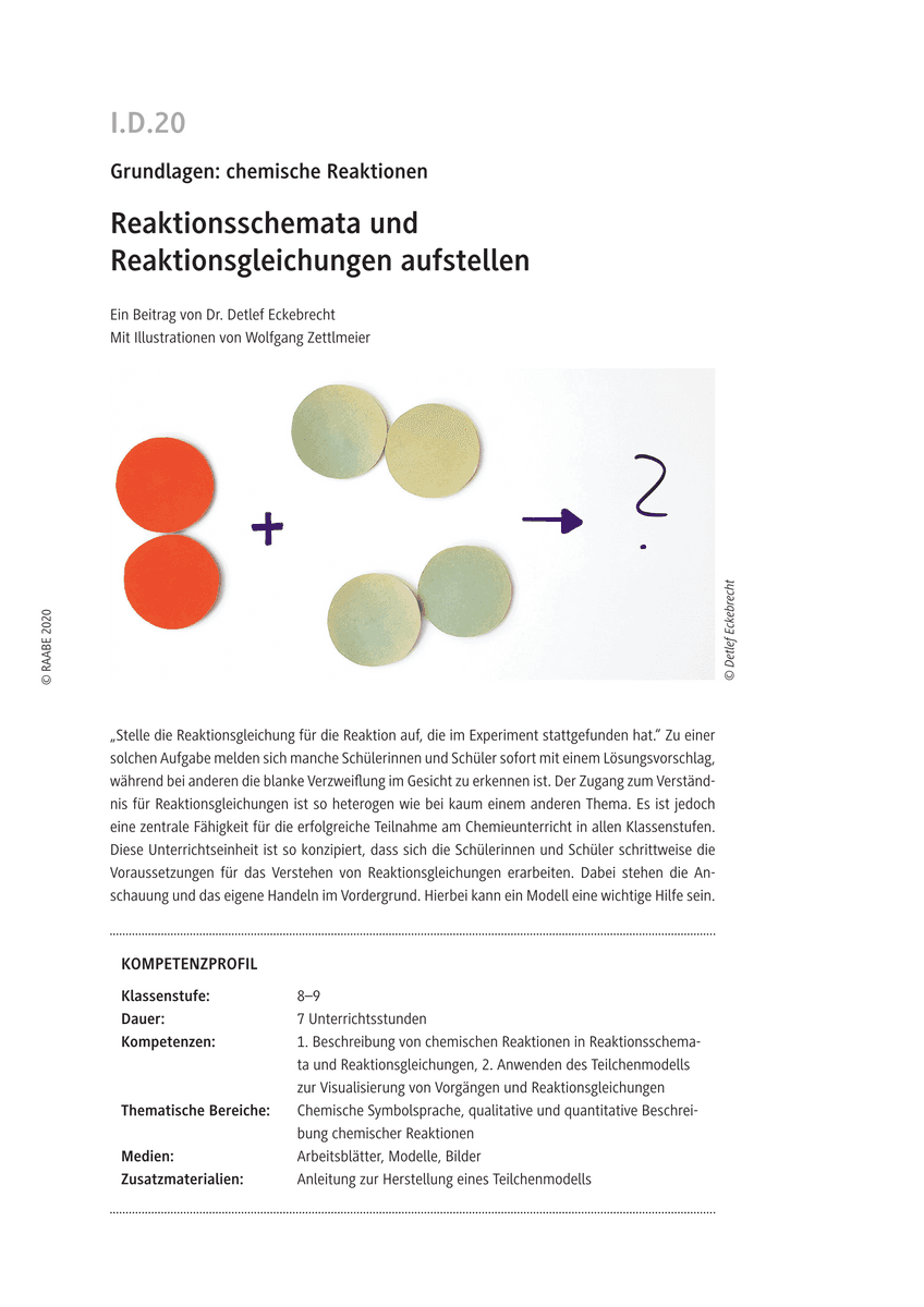 Reaktionsschemata und Reaktionsgleichungen aufstellen