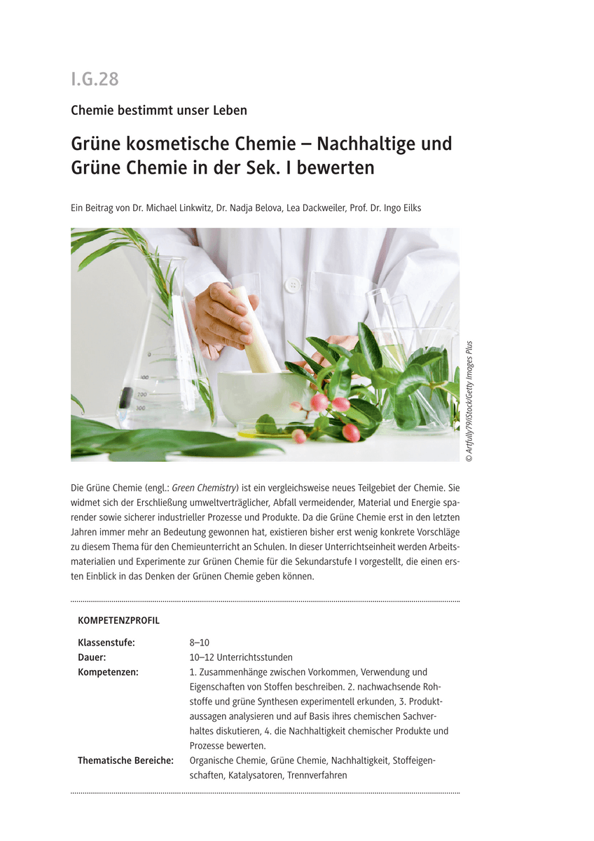 Grüne kosmetische Chemie