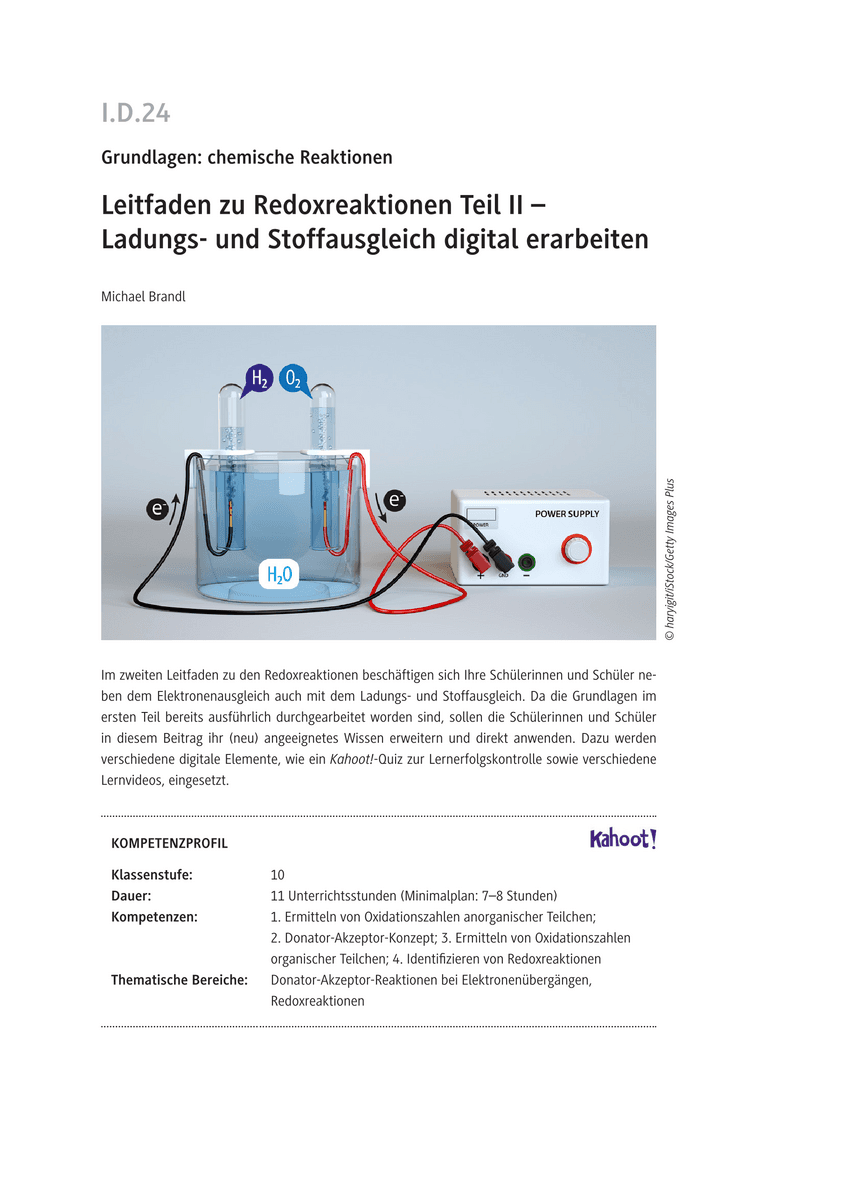 Leitfaden zu Redoxreaktionen Teil II